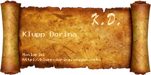 Klupp Dorina névjegykártya